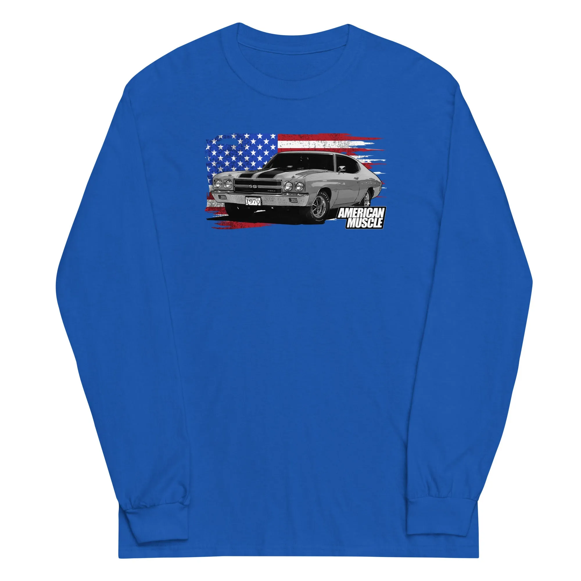 1970 Chevelle Long Sleeve Shirt With American Flag