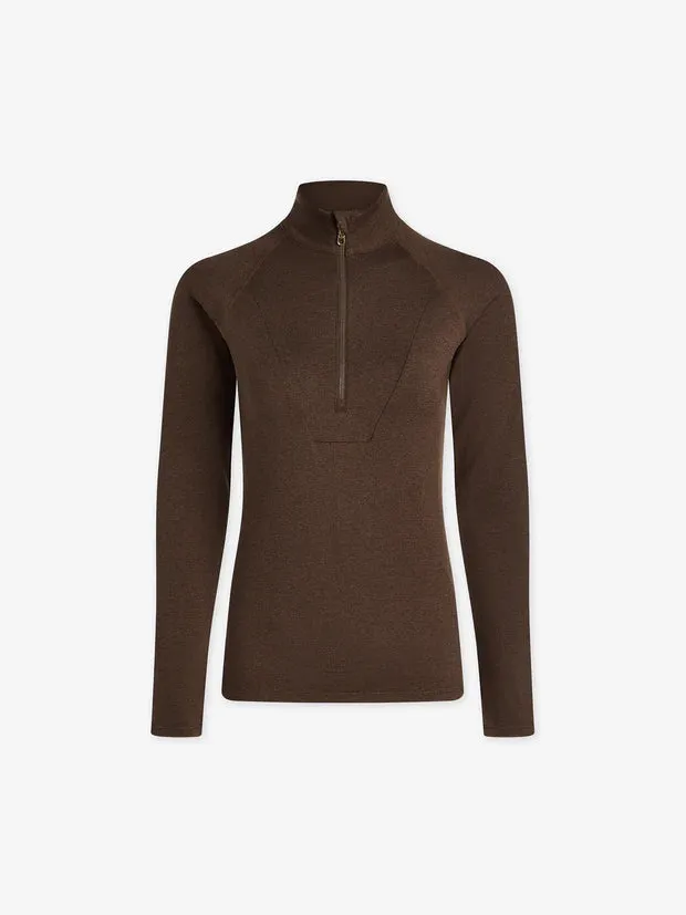 Always Warm Base Layer Half Zip - Deep Chocolate Marl