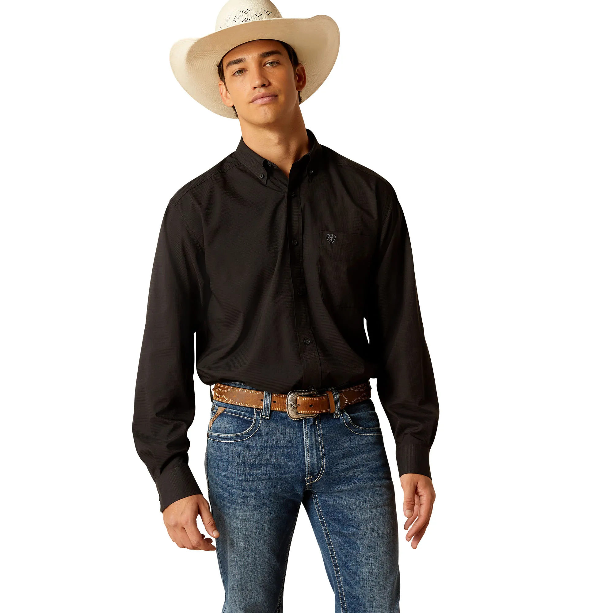 Ariat Mens Airflow Black Long Sleeve Shirt