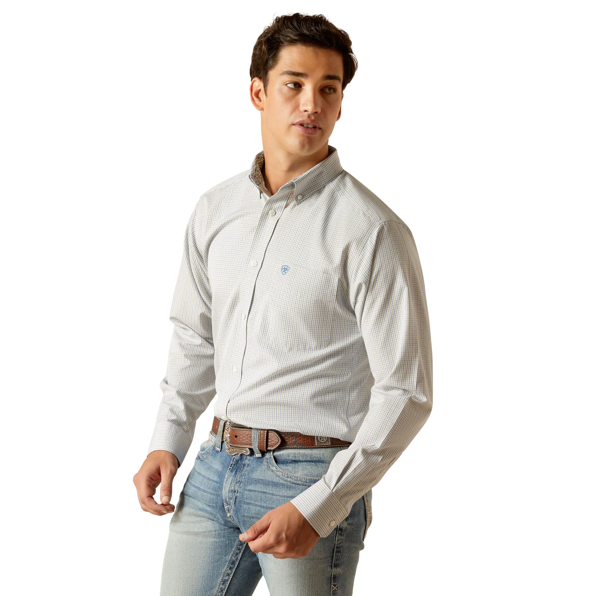 Ariat Mens Kaeden White Long Sleeve Shirt