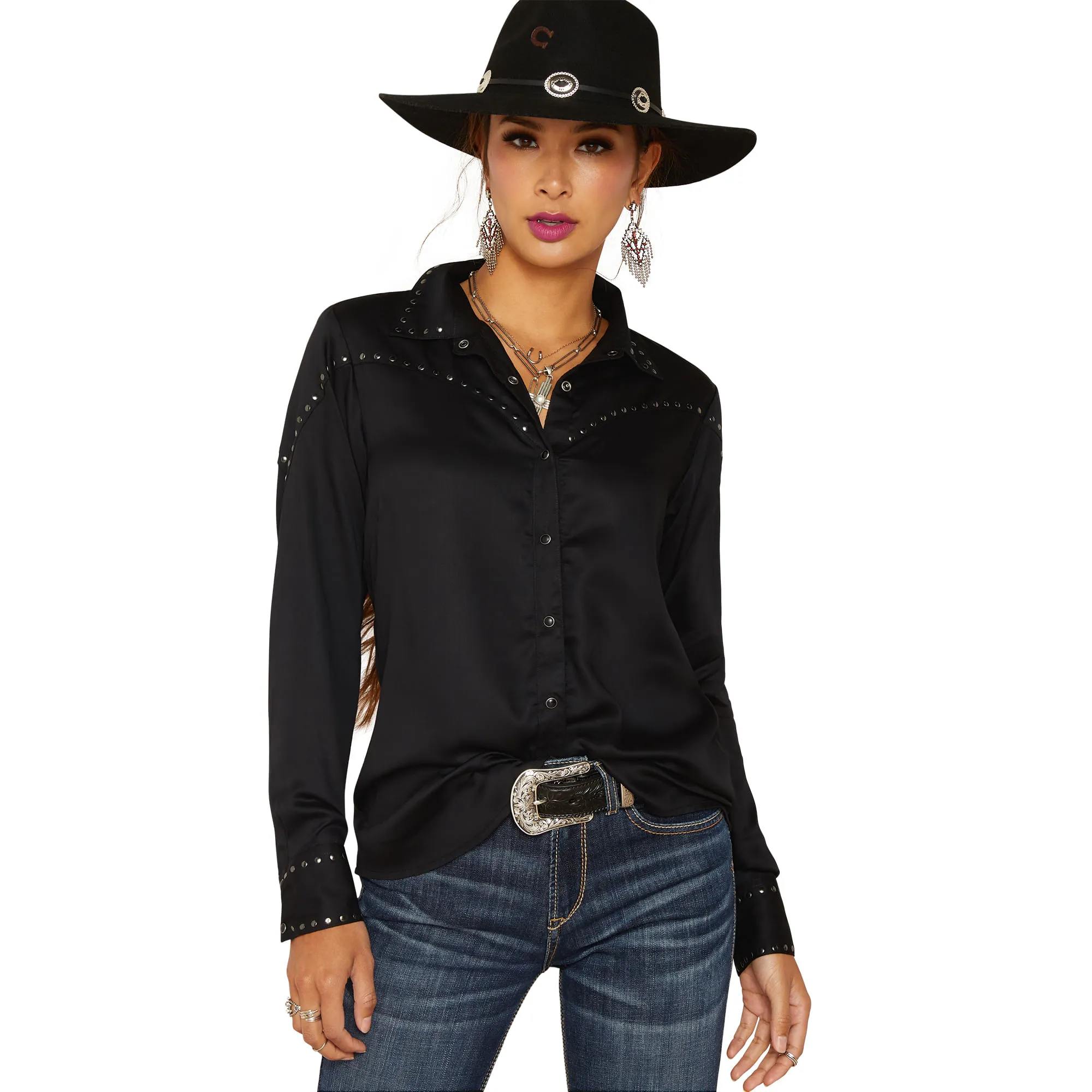 Ariat Womens Black Rhonda Long Sleeve Shirt