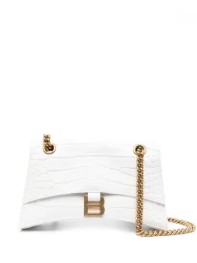 BALENCIAGA White Croc Crossbody Bag for Women - SS24 Collection