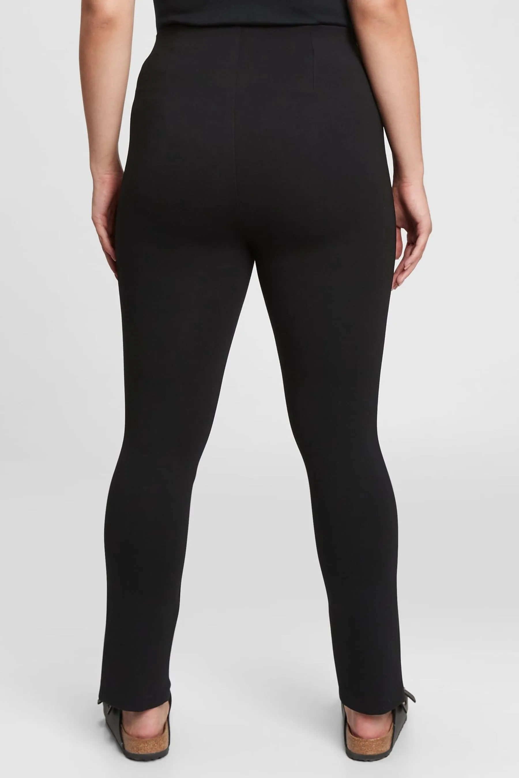 Black High Rise Slit-Front Leggings