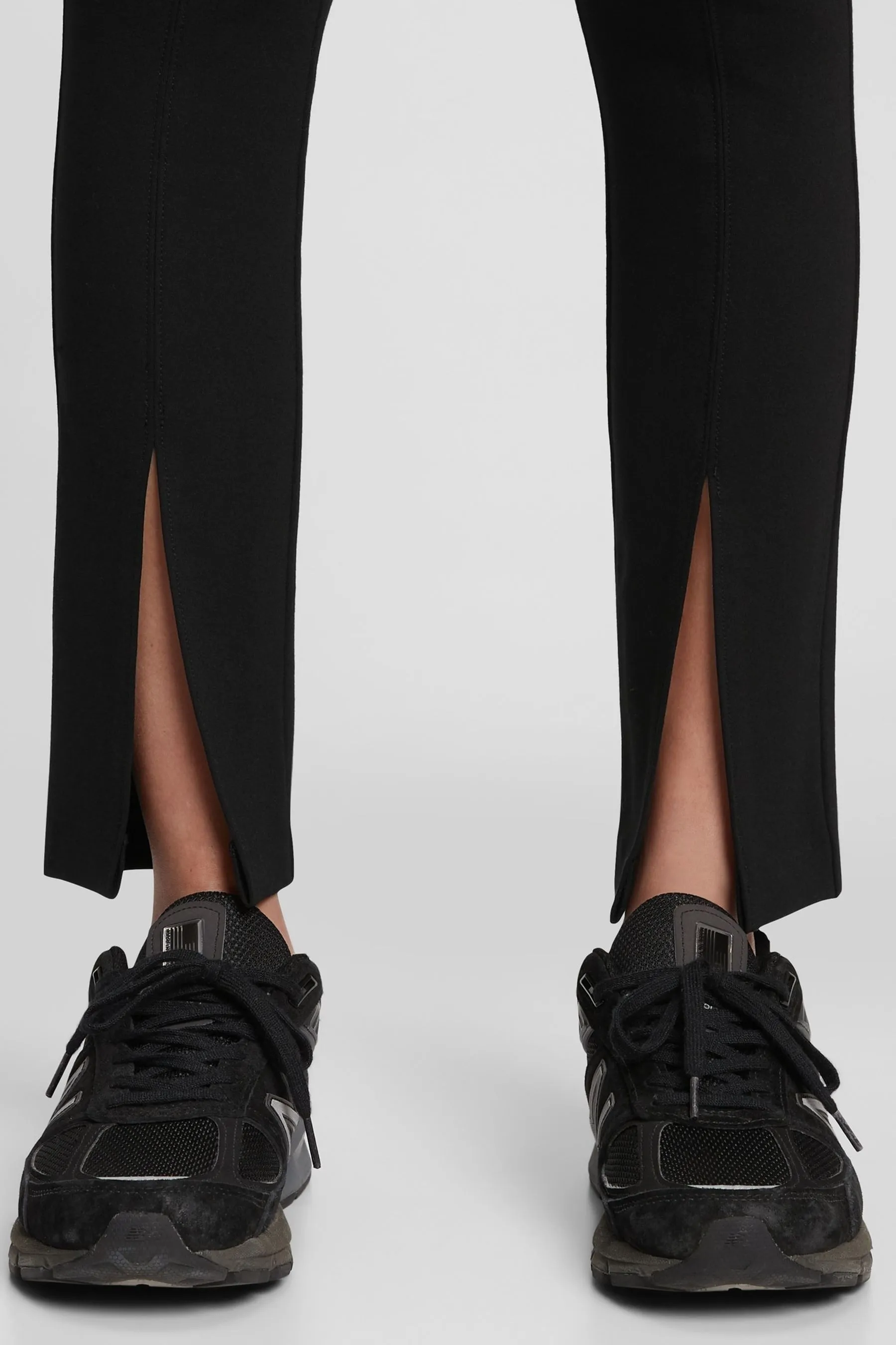 Black High Rise Slit-Front Leggings