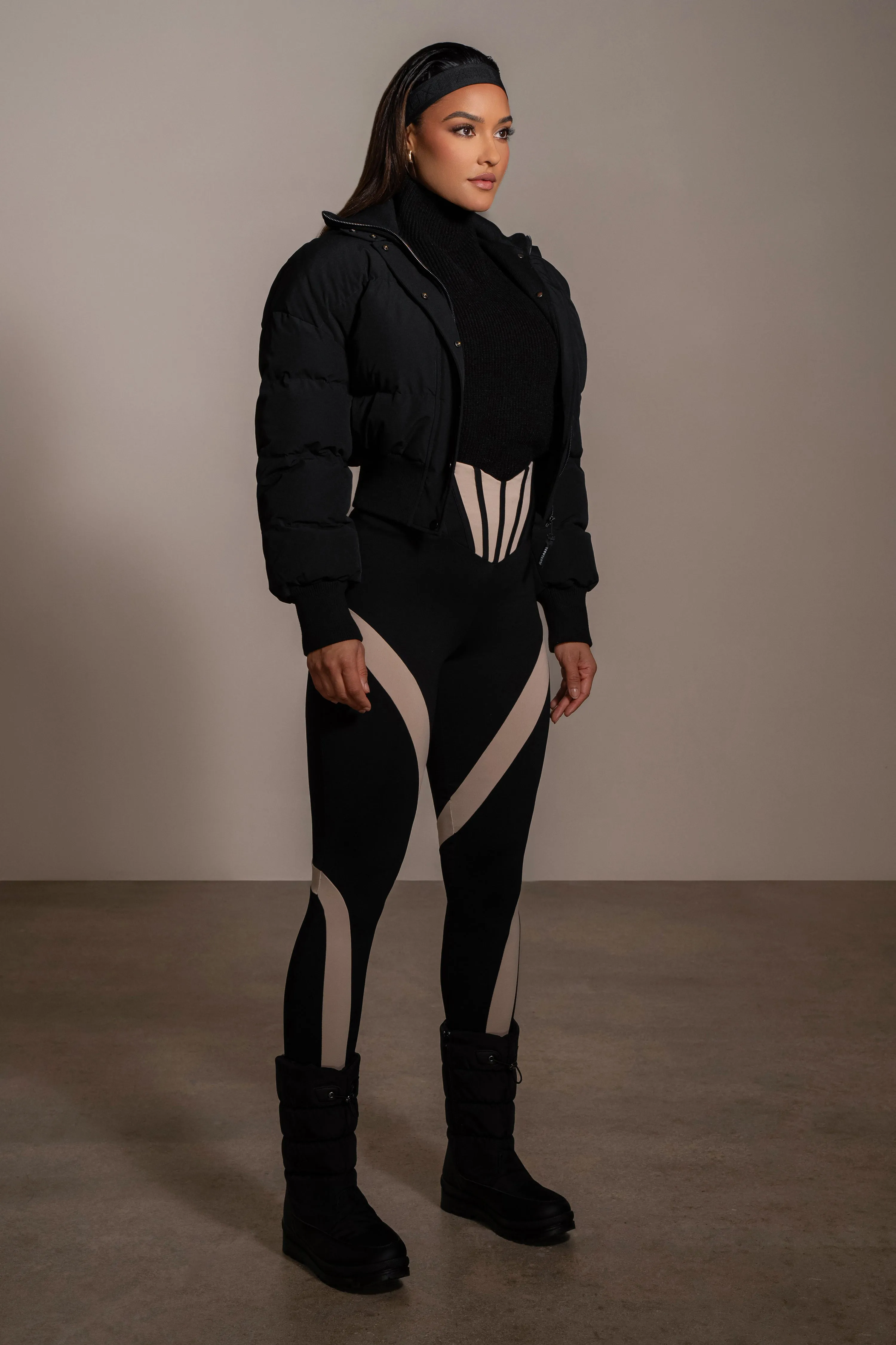 Black Stassie Ribbed Jacket