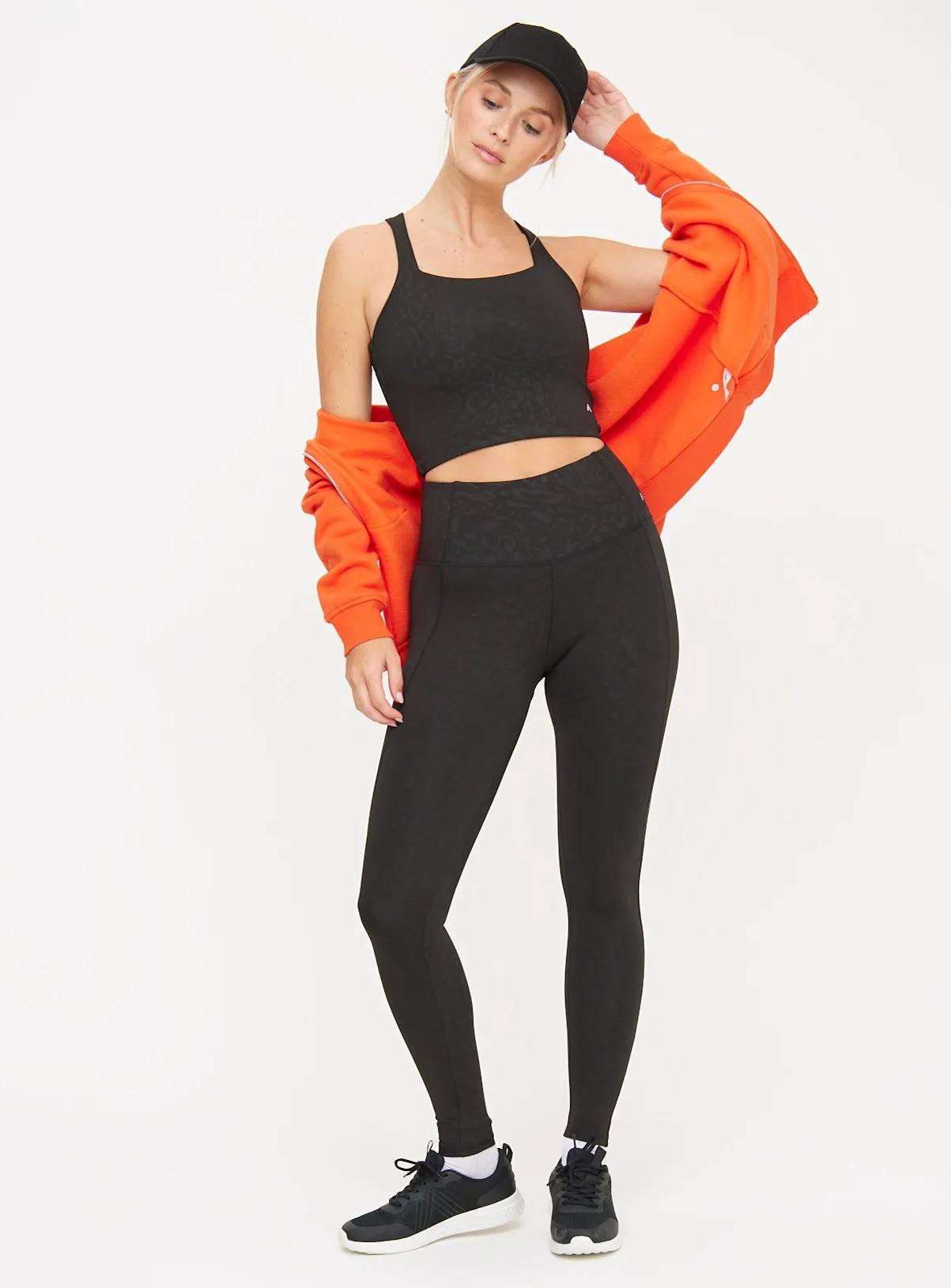 Buy Active Black Leopard Embossed Leggings S | Sports leggings | Tu