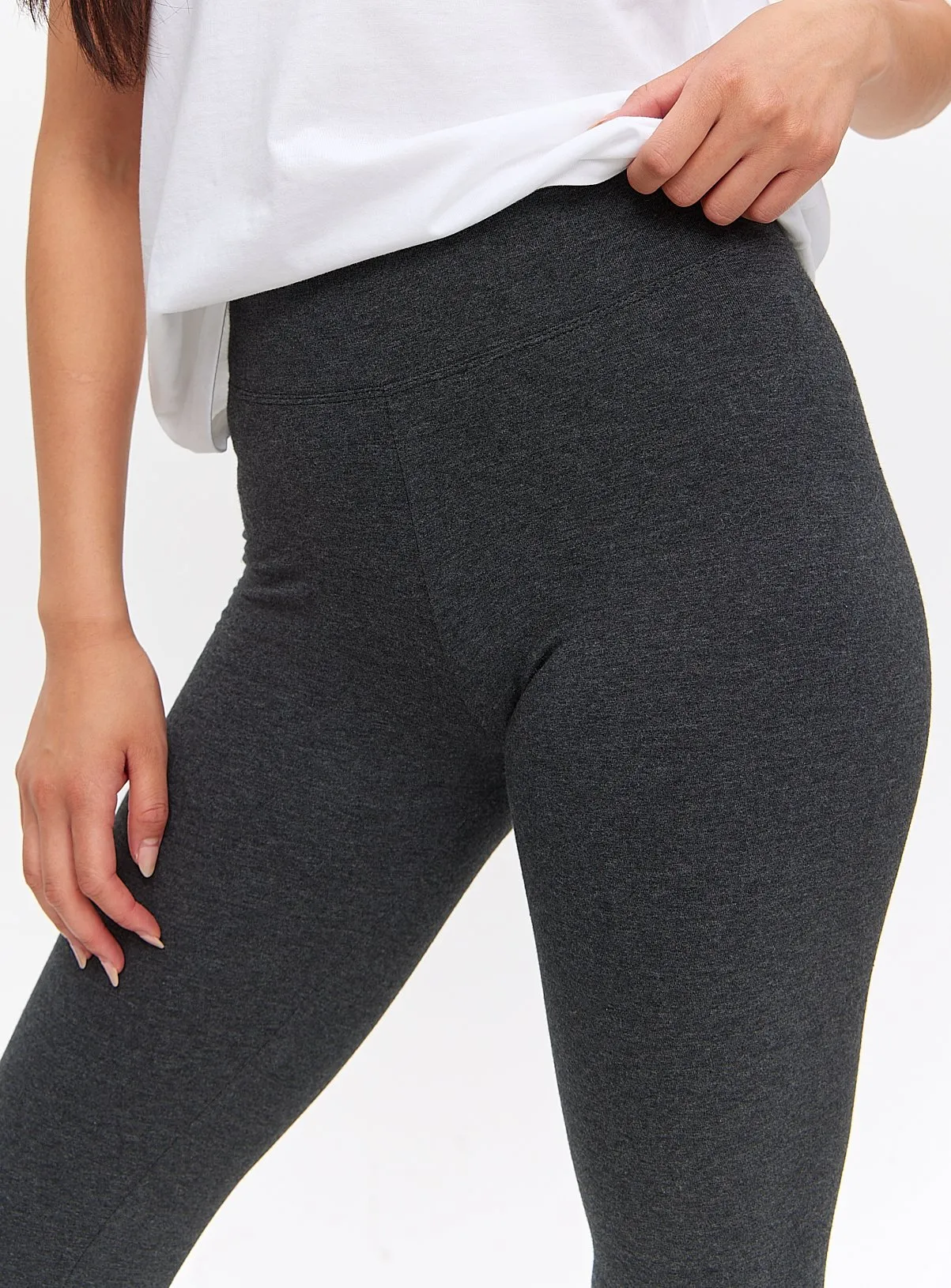 Buy Grey Cotton Modal Leggings XXL | Leggings | Tu