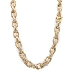 Chain Link 18K Gold Plated 14mm Golden Gilt Necklace