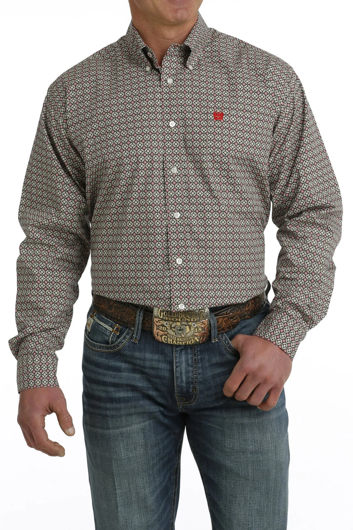 Cinch Mens Multi Print Long Sleeve Shirt