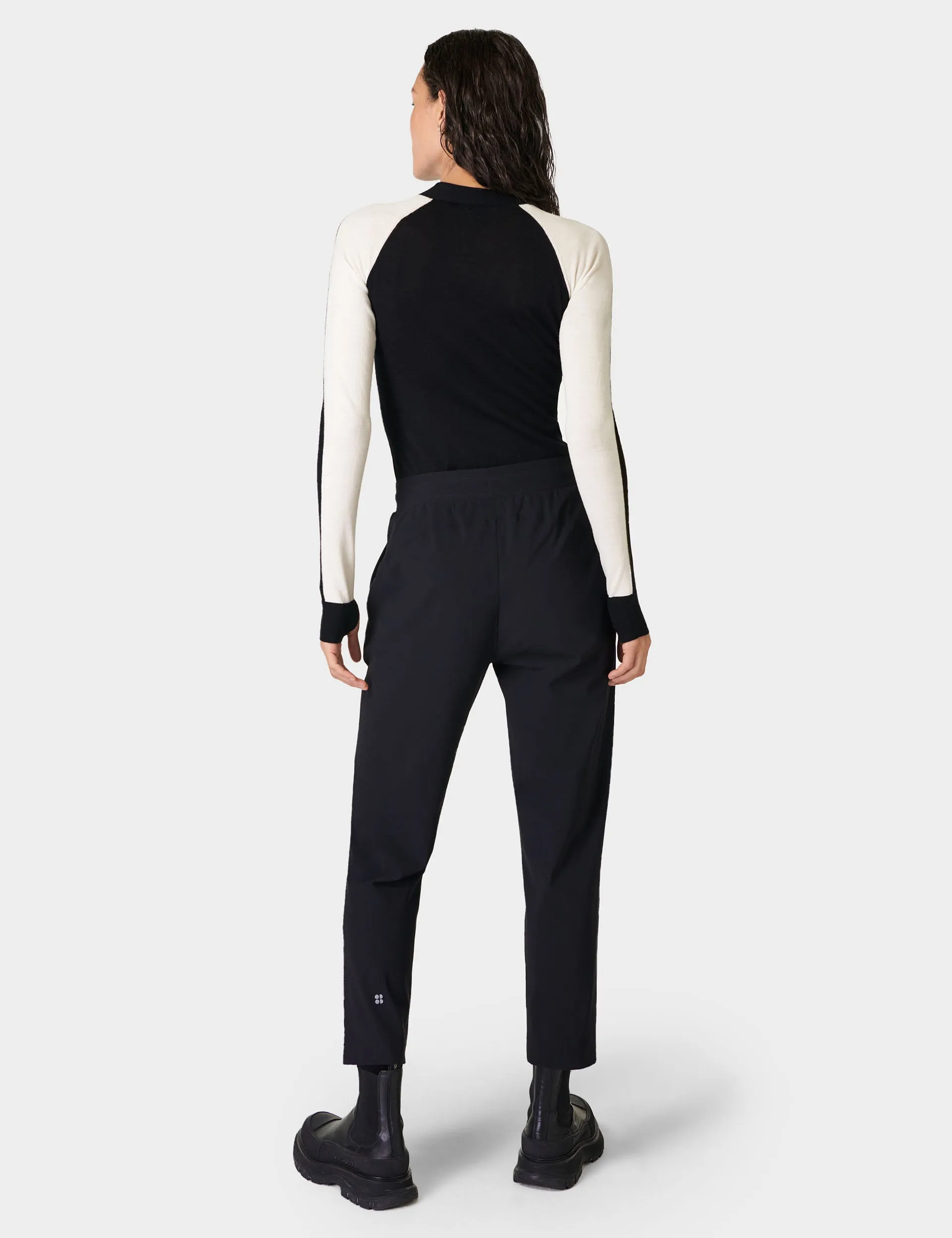 Colour Block Merino Base Layer Top - Black