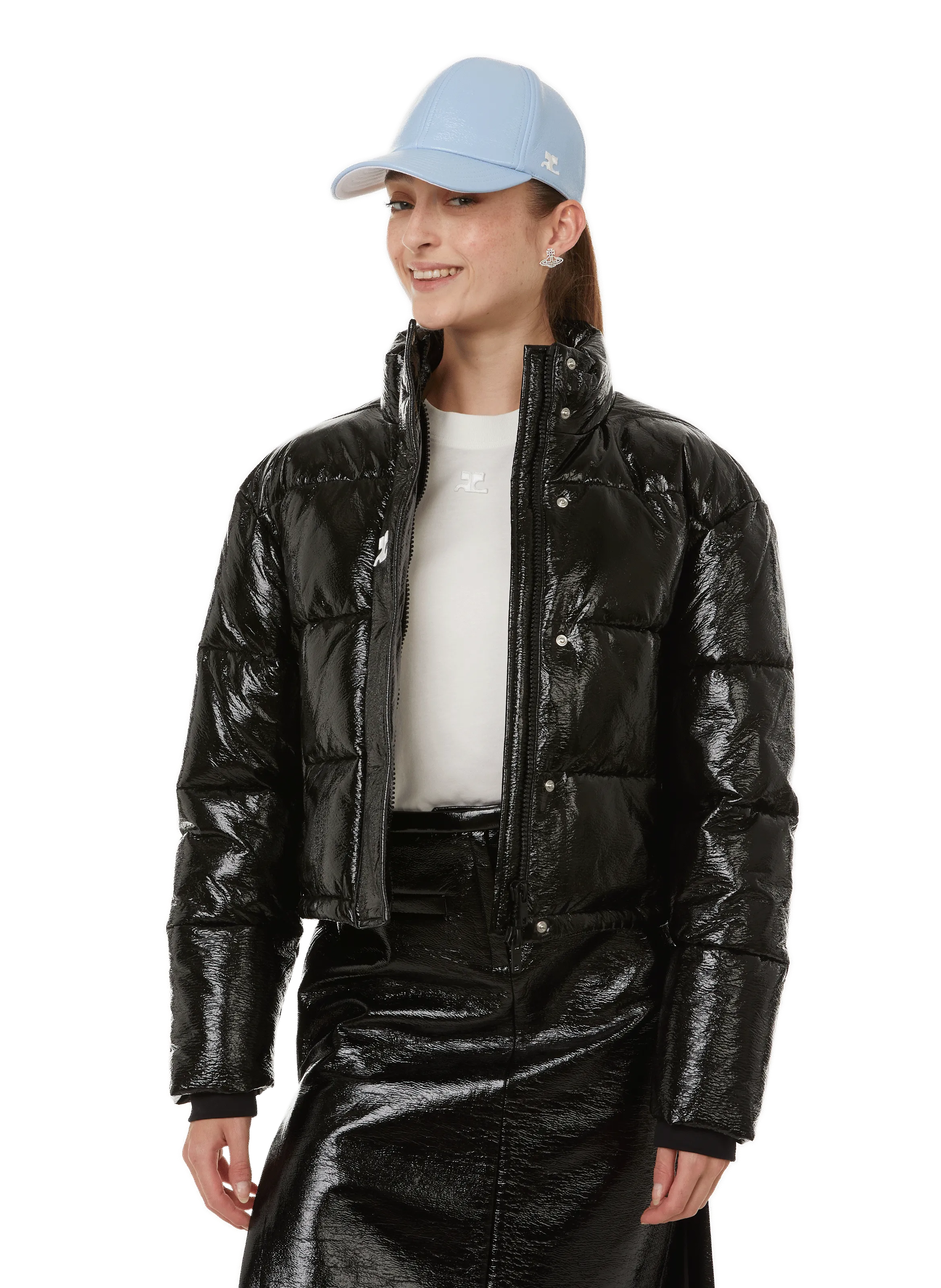 COURRÈGES  Cropped puffer jacket - Black