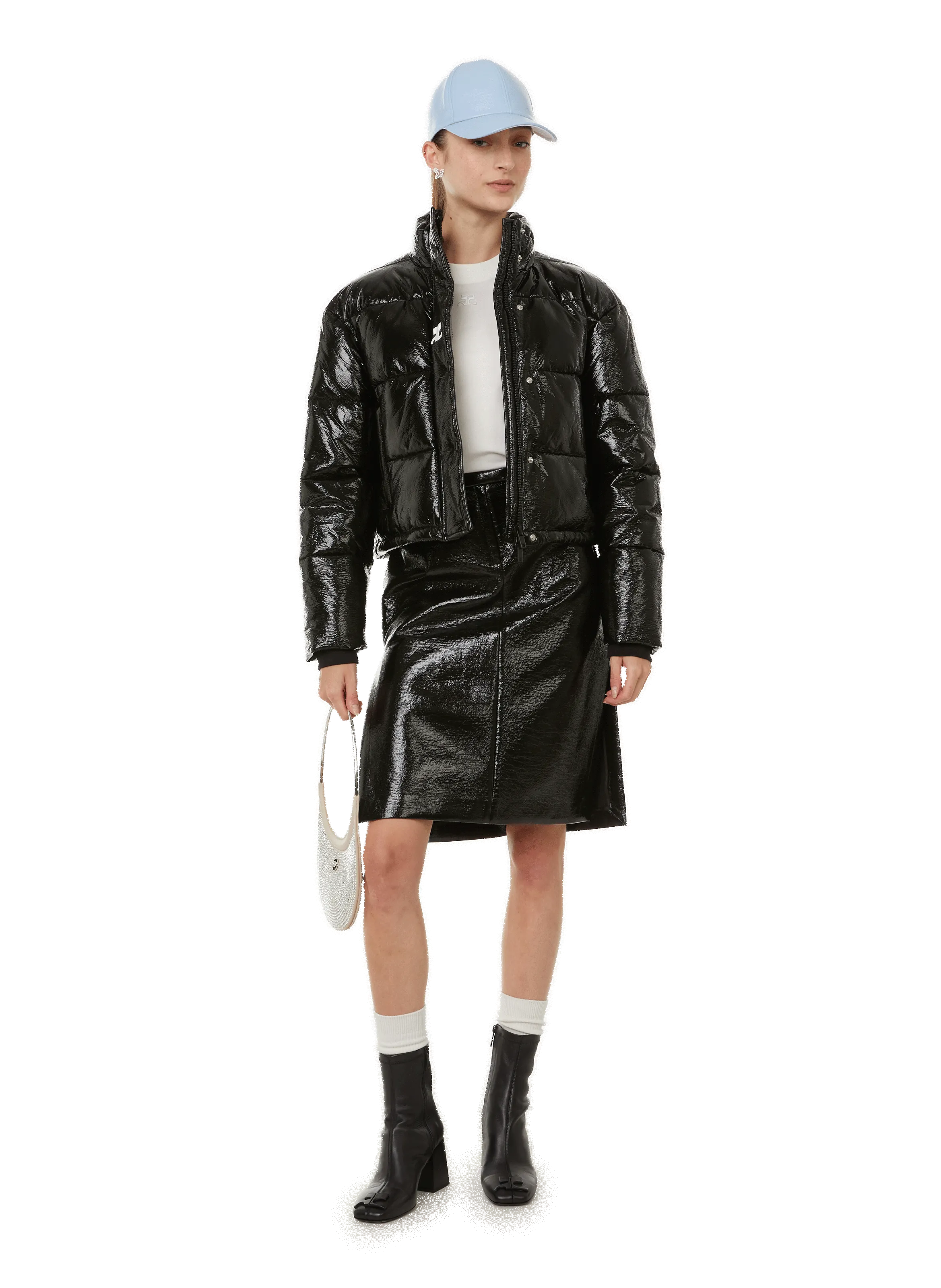 COURRÈGES  Cropped puffer jacket - Black