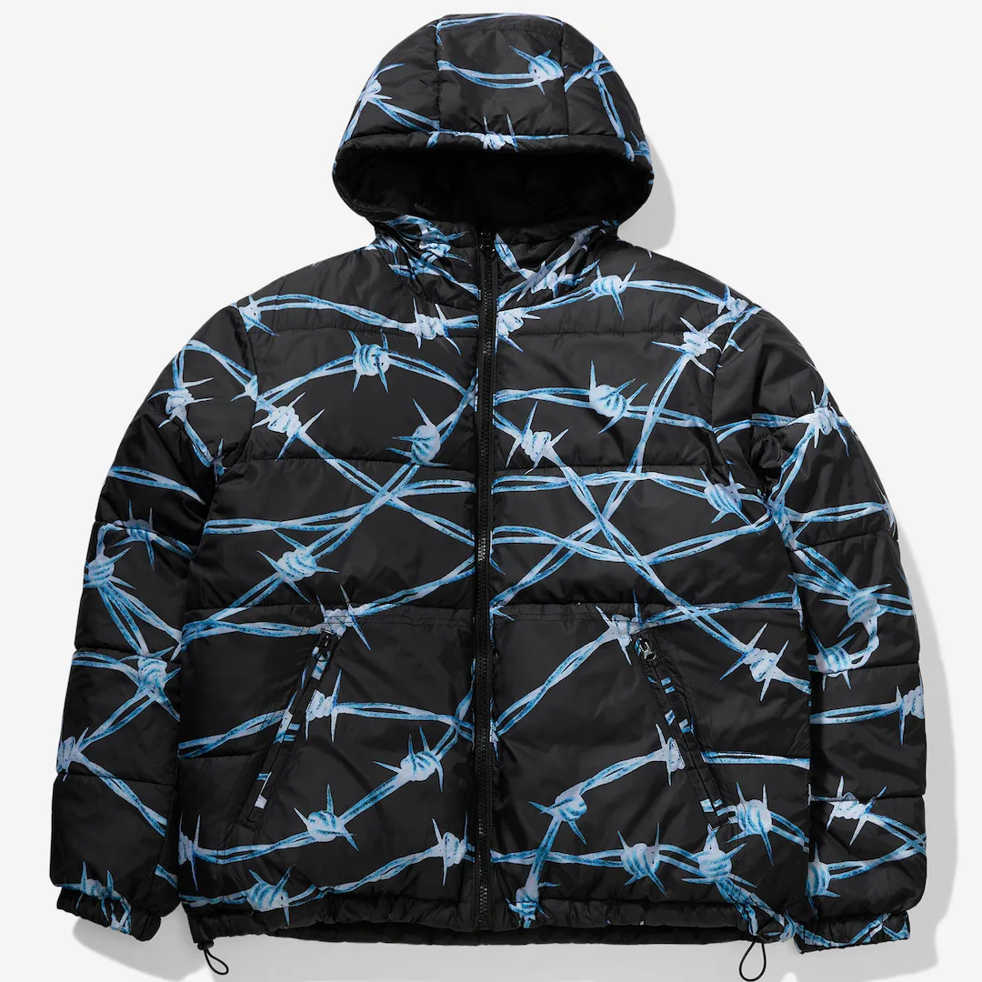 Crawling Death Barbed Wire Reversible Puffer Jacket