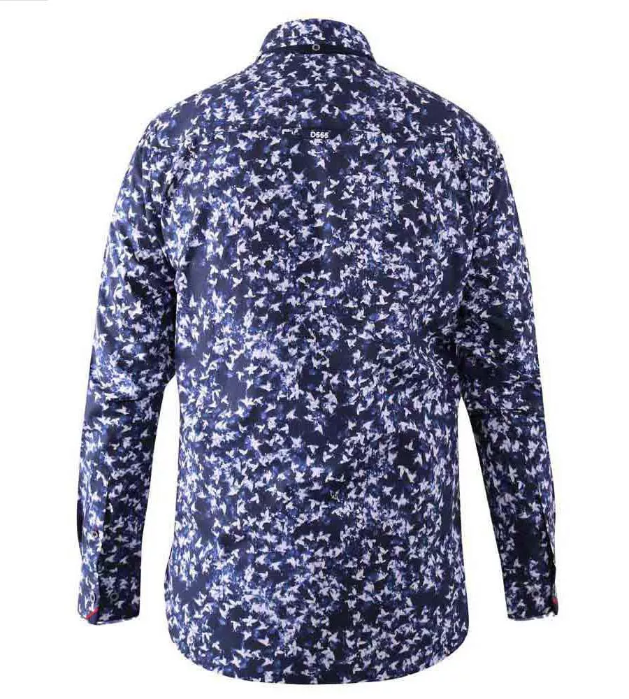 D555 Mens Long Sleeve Shirt With All Over Print (HARROW)