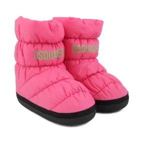 Dsquared2 Fluorescent Pink And Black Snow Boots