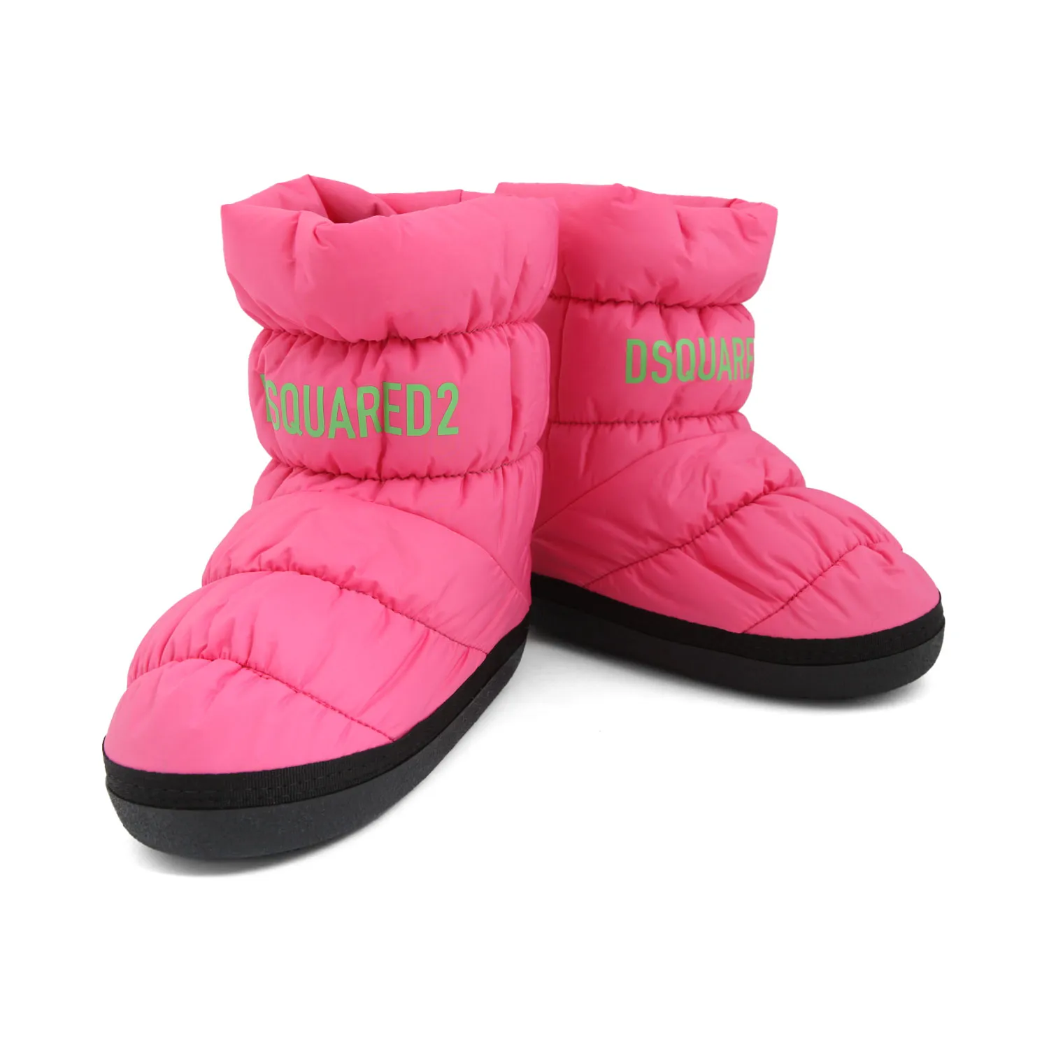 Dsquared2 Fluorescent Pink And Black Snow Boots