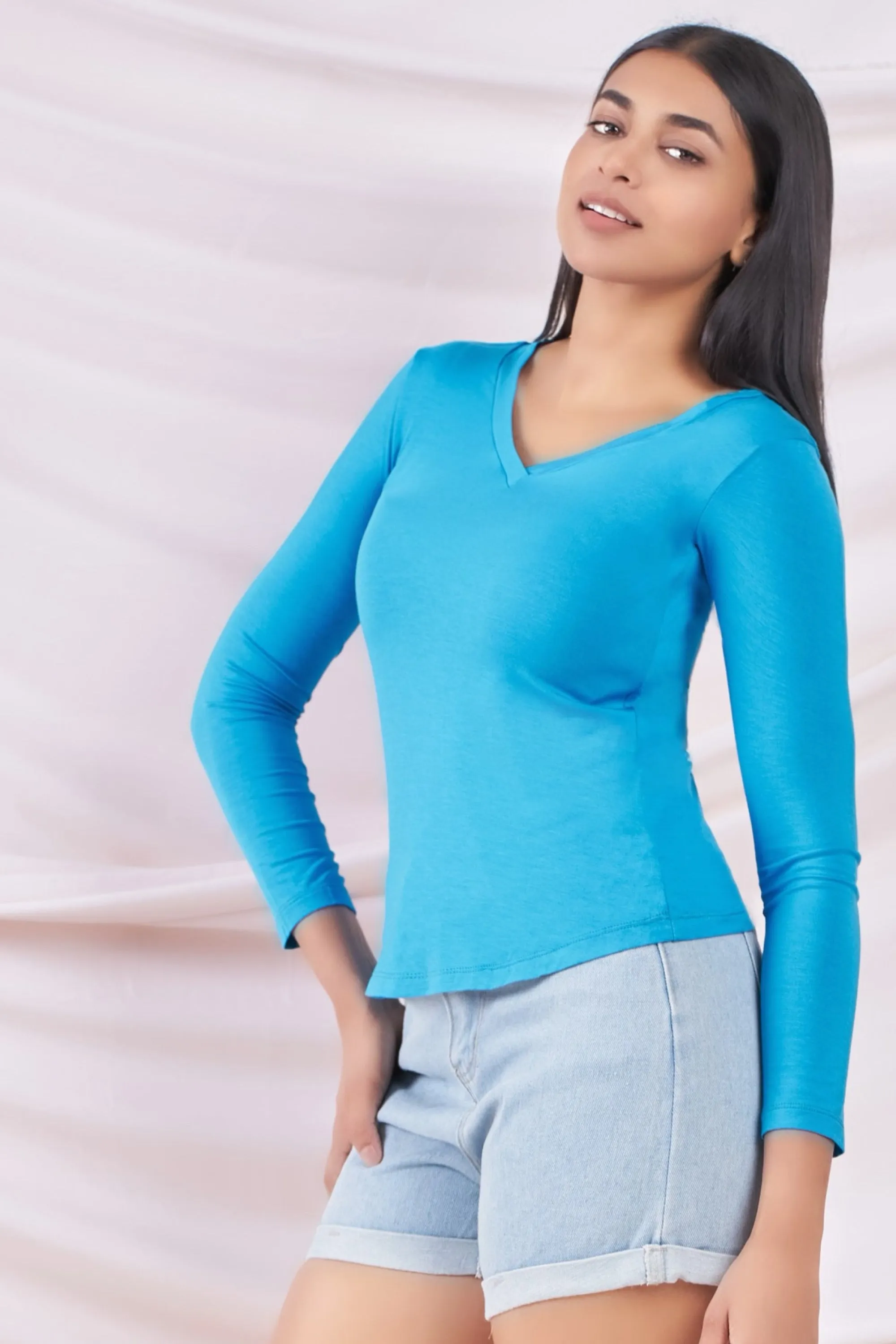 Electric Blue Long Sleeve T-Shirt