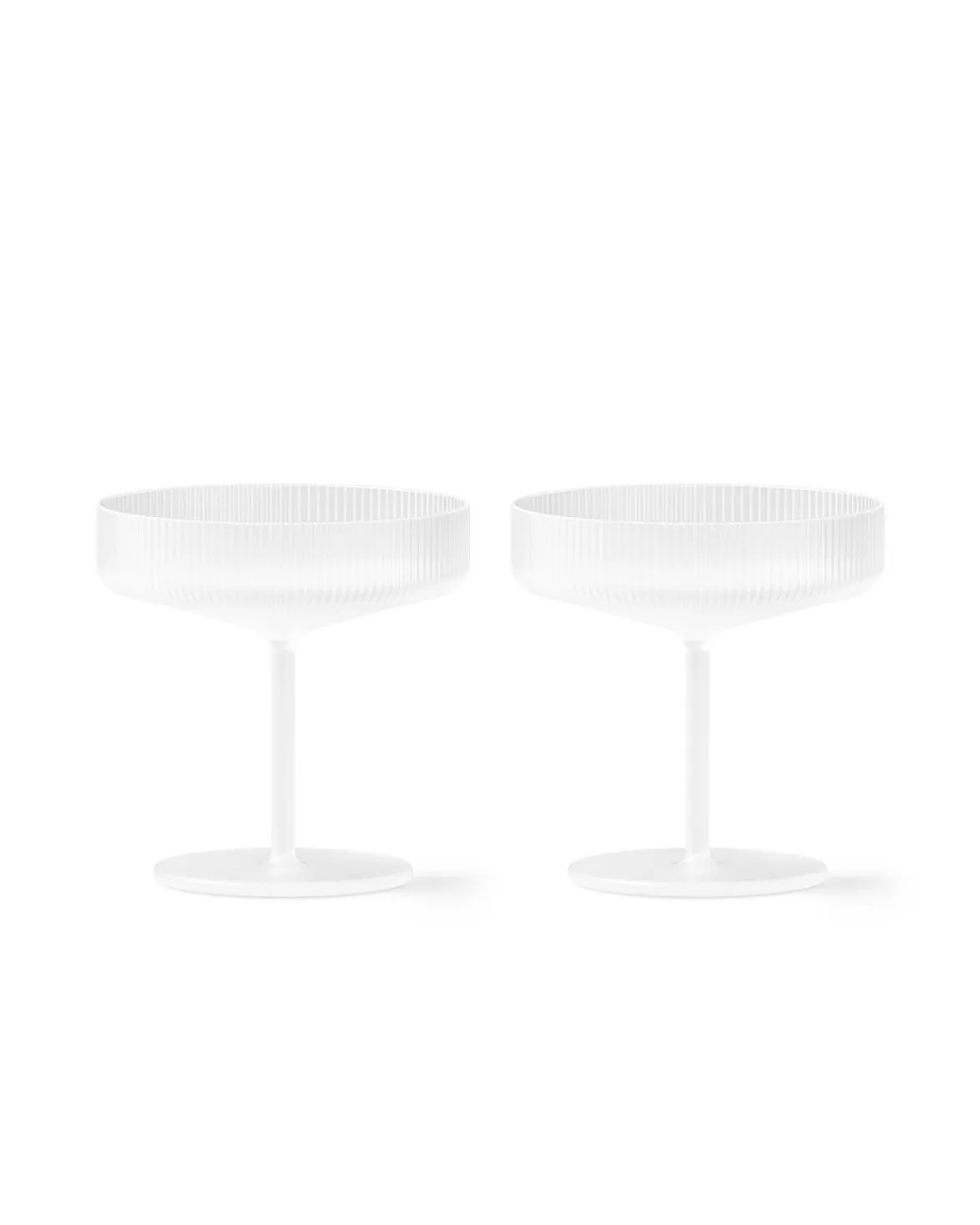 Ferm Living Ripple Champagne Saucer 2-Pack Frosted