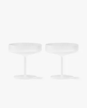 Ferm Living Ripple Champagne Saucer 2-Pack Frosted