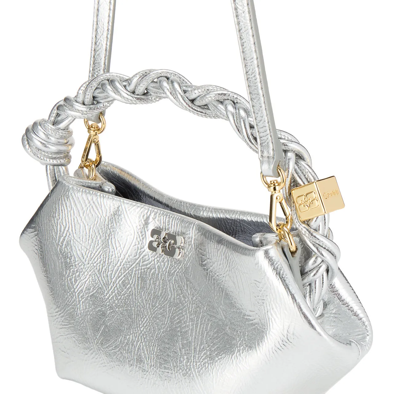 GANNI Bou Metallic Mini Crossbody Bag - Metallic