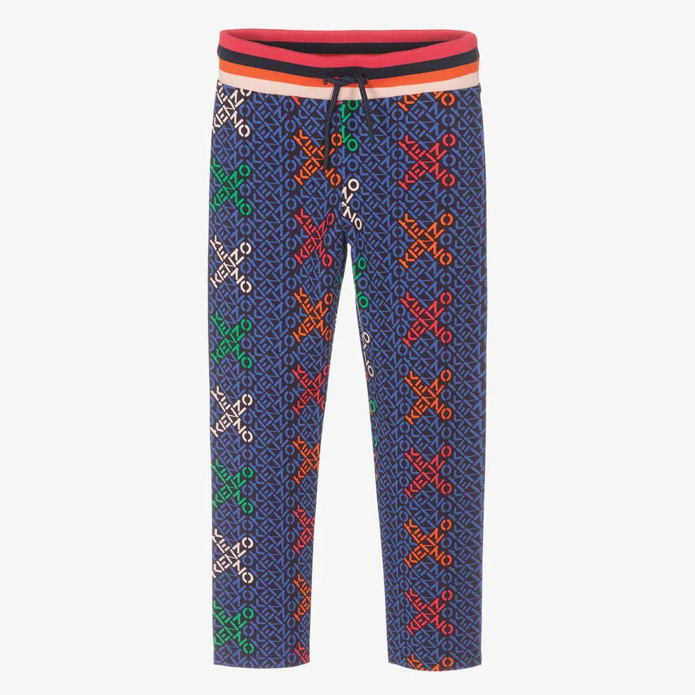 Girls Blue Cross Leggings