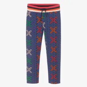 Girls Blue Cross Leggings