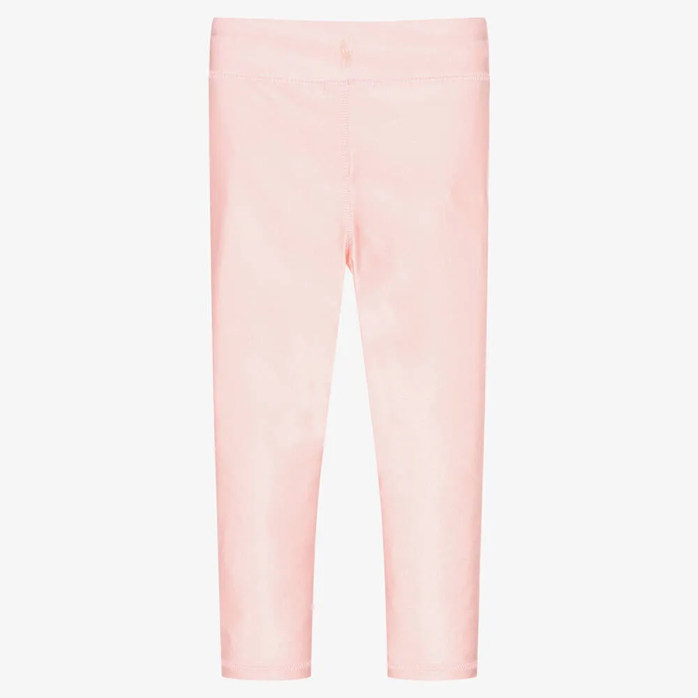 Girls Metallic Pink Leggings