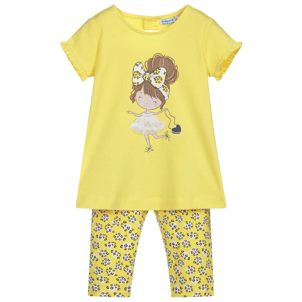 Girls Yellow Leggings Set