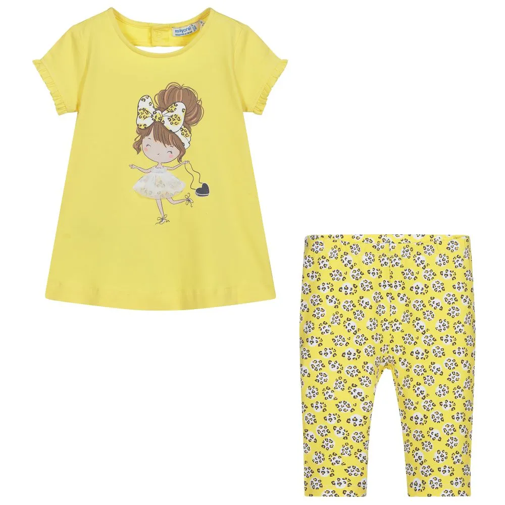 Girls Yellow Leggings Set