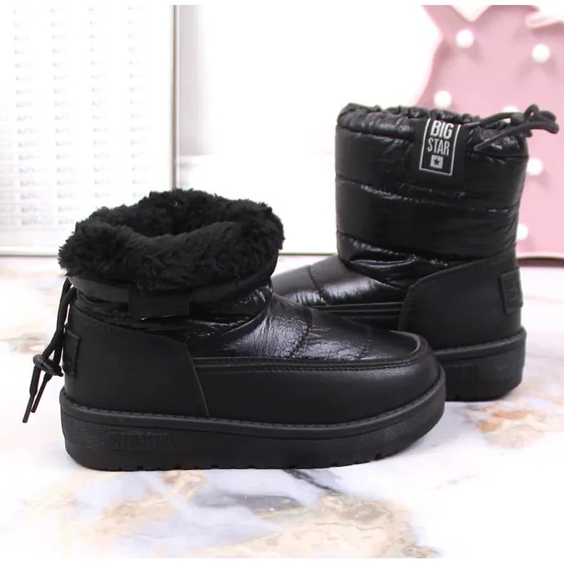 Girls' black metallic snow boots Big Star KK374220