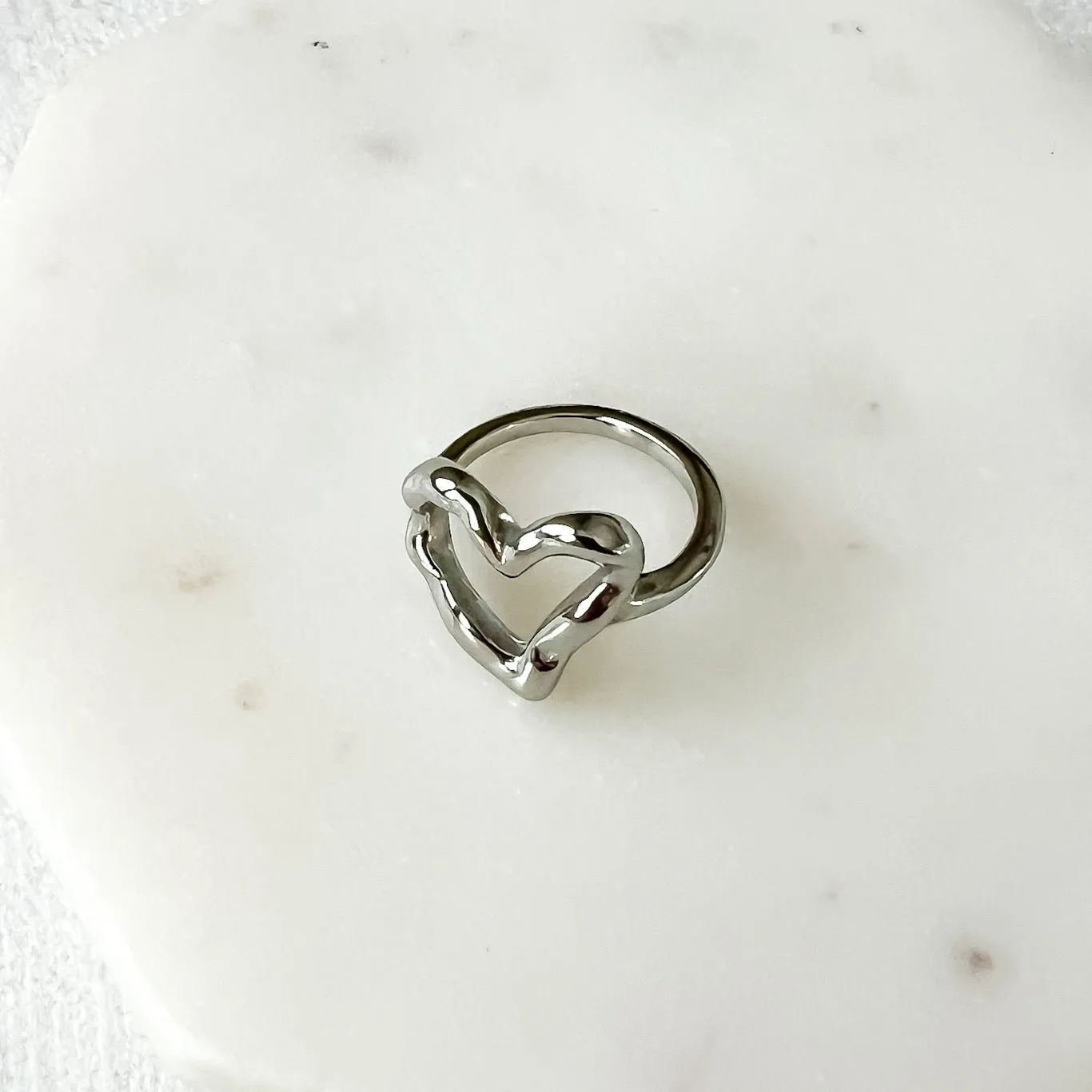 Hammered Heart Ring