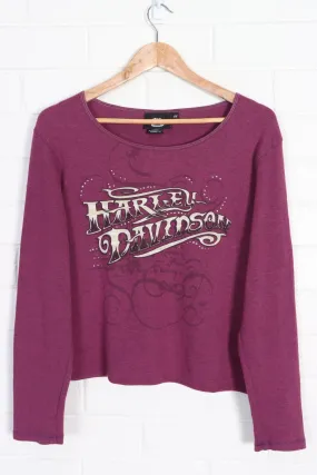 HARLEY DAVIDSON Biker For Life Front Back Long Sleeve Tee (Women's XL)