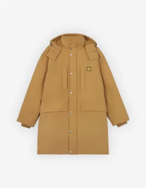 Hodded Padded Parka In Nylon With Tonal Fox Head P Taupe