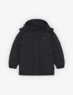 Hooded Puffer In Nylon With Tonal Fox Head Patch Black