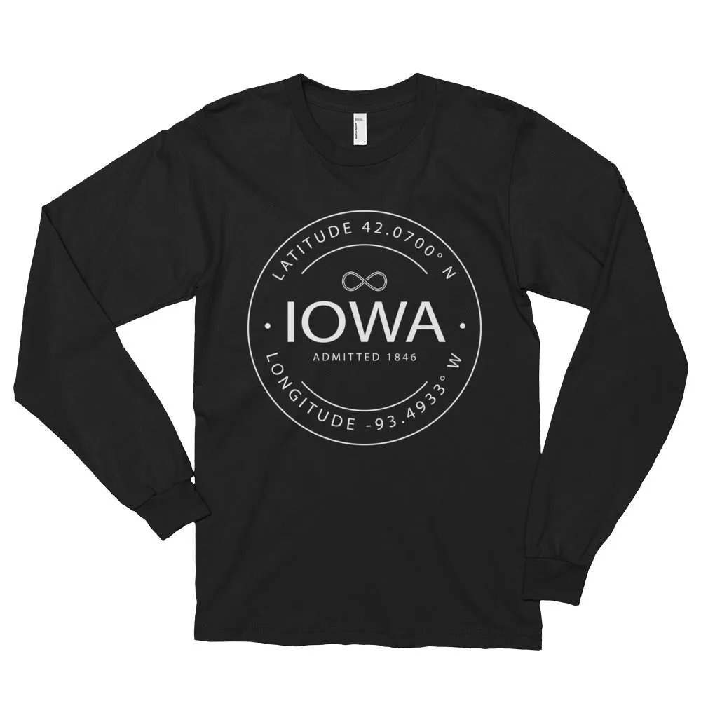 Iowa - Long sleeve t-shirt (unisex) - Latitude & Longitude