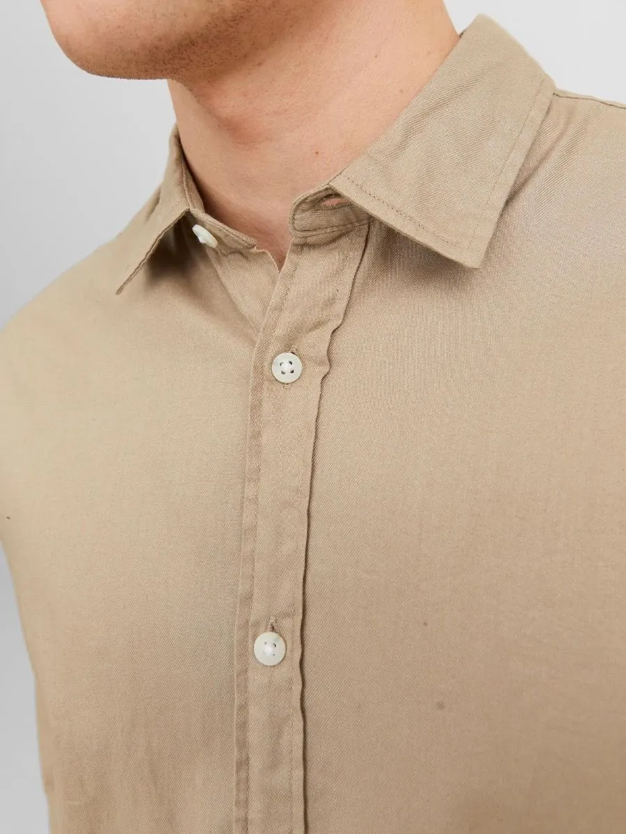 Jack & Jones Gingham Plain Long Sleeve Shirt Crockery