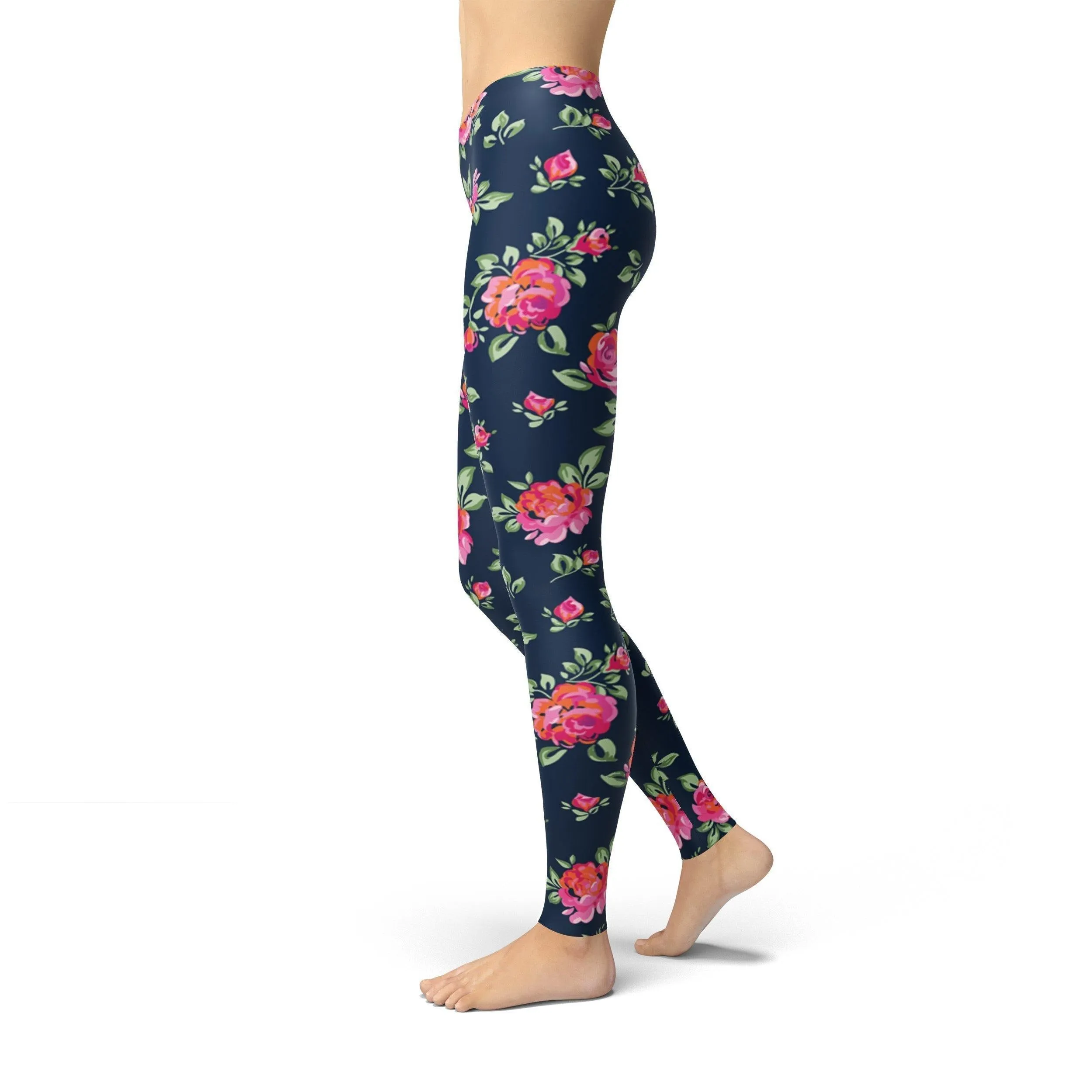 Jean Pink Roses Leggings