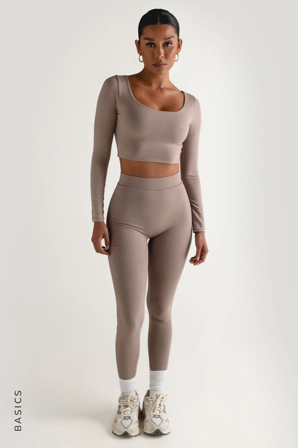 Just High Waisted Leggings - Smokey Taupe