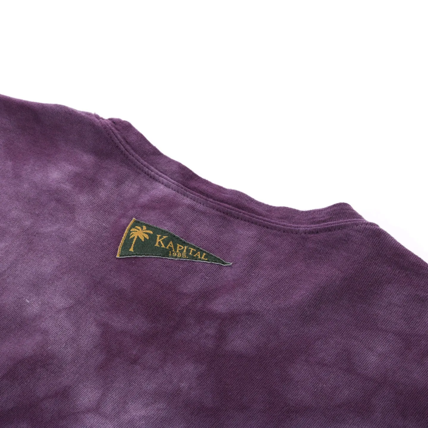 KAPITAL JERSEY KATABIRA LONG SLEEVE T (BACK SLEEVE) AUBERGINE