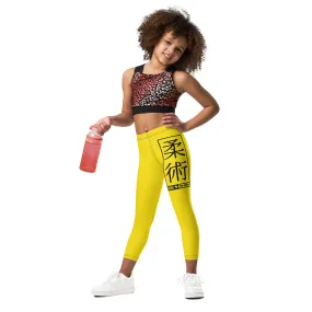 Kids' Girls Yoga Pants Workout Leggings Jiu-Jitsu 017 - Golden Sun