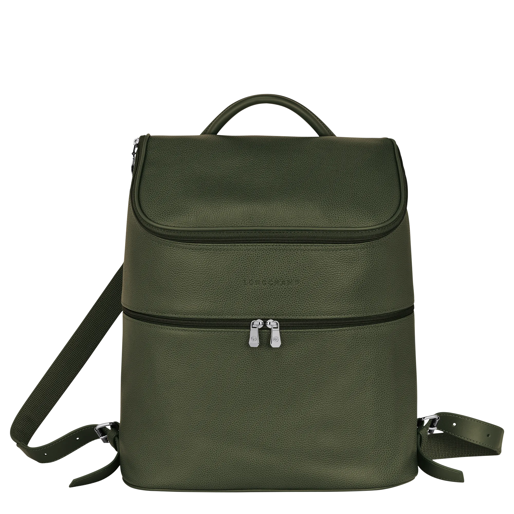 Le Foulonné Backpack Khaki - Leather