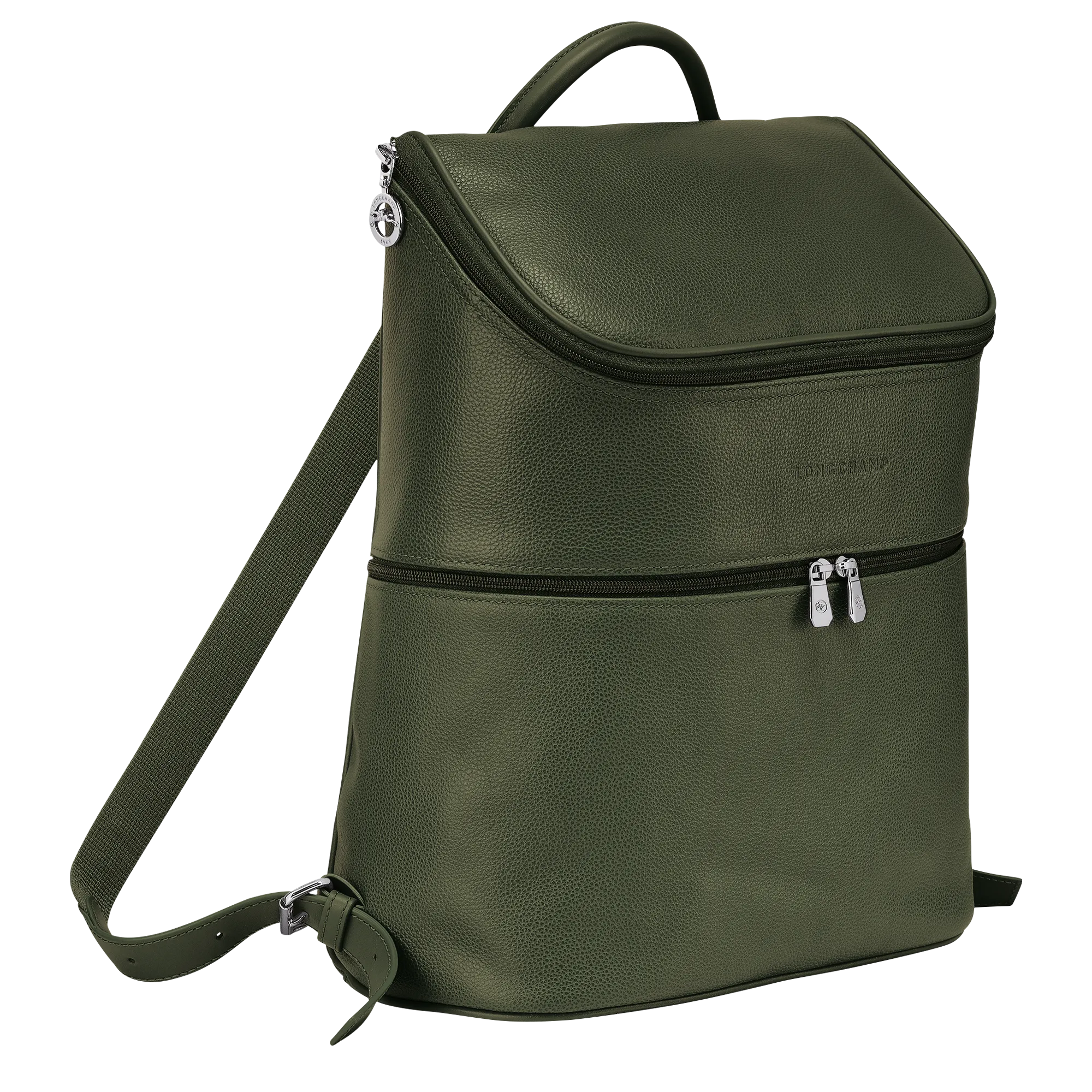 Le Foulonné Backpack Khaki - Leather