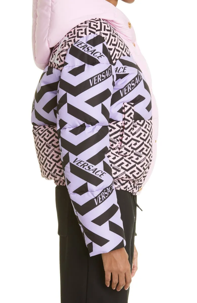 Le Greca Printed Hooded Puffer Jacket - The Puffer Jacket