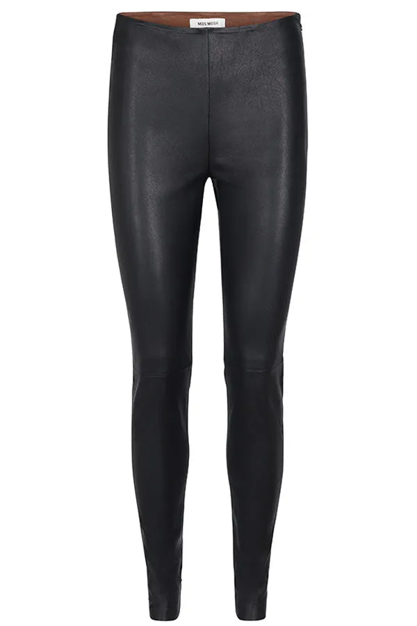 Lucille Stretch Leather Legging | Sort | Lder leggings fra Mos Mosh