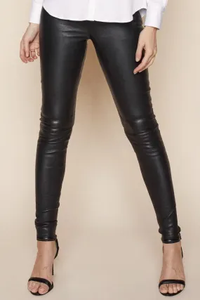 Lucille Stretch Leather Legging | Sort | Lder leggings fra Mos Mosh