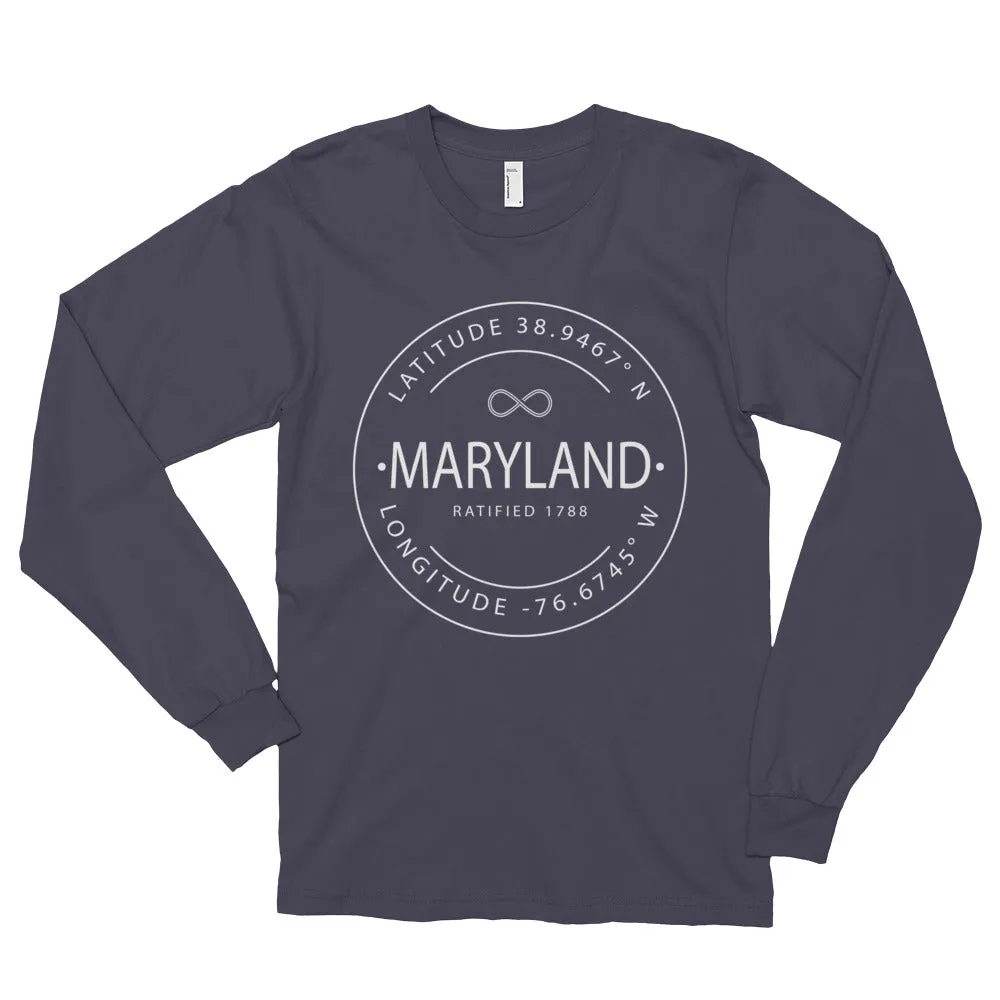 Maryland - Long sleeve t-shirt (unisex) - Latitude & Longitude