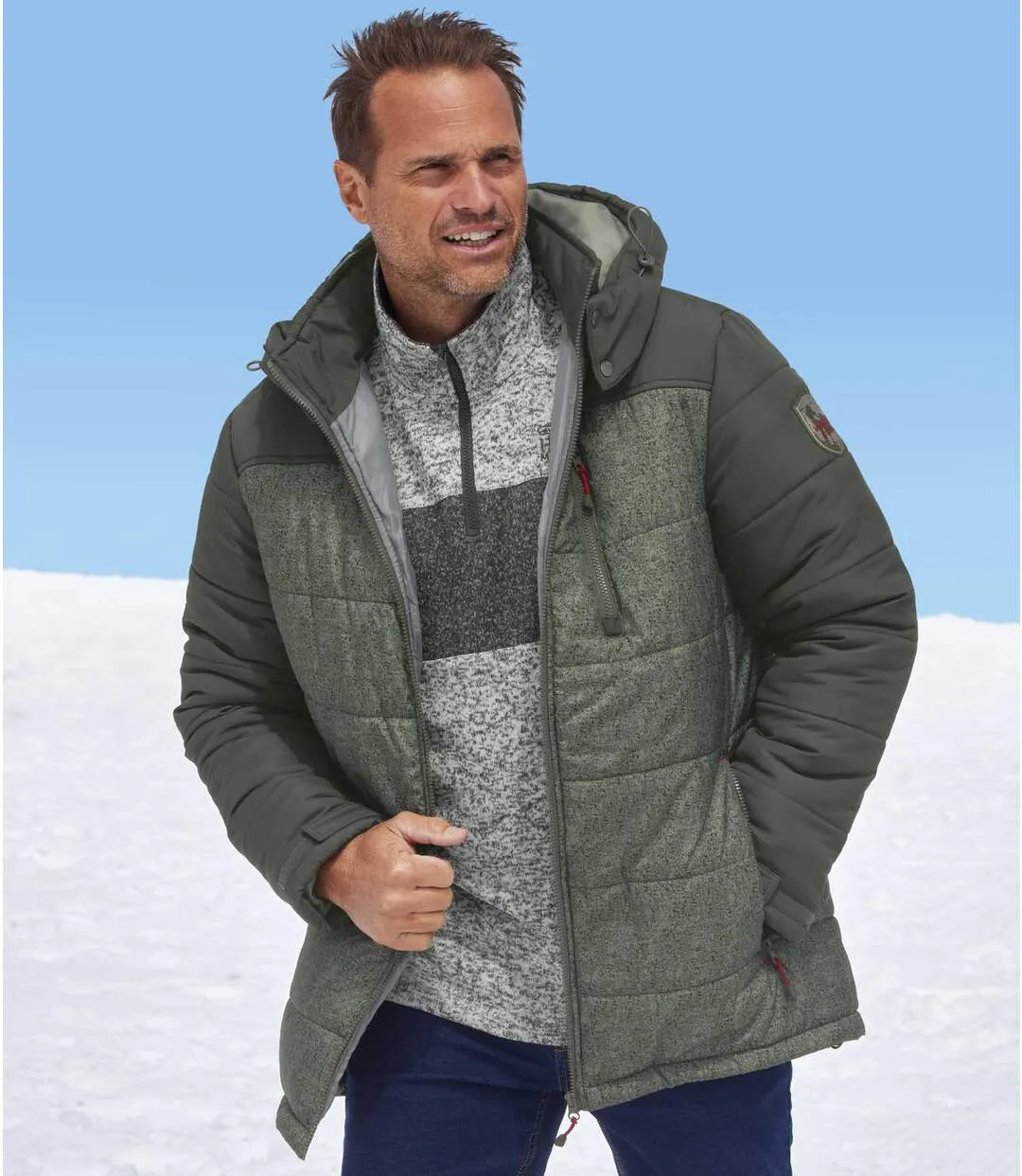 Men's Green Puffer Jacket 