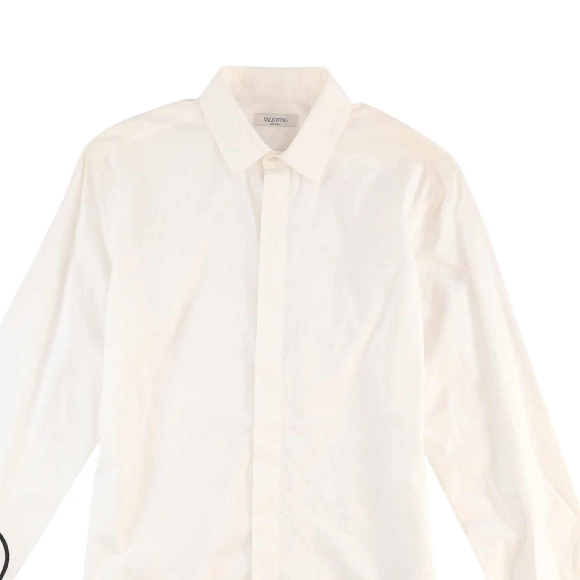 Men's V Long Sleeve Shirt White Size M