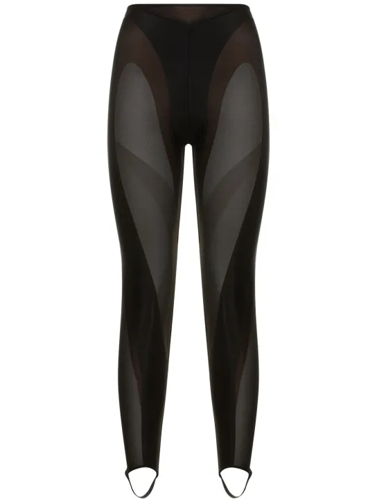 MUGLER   Nylon jersey leggings 