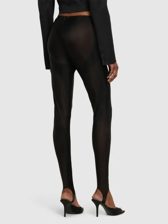 MUGLER   Nylon jersey leggings 